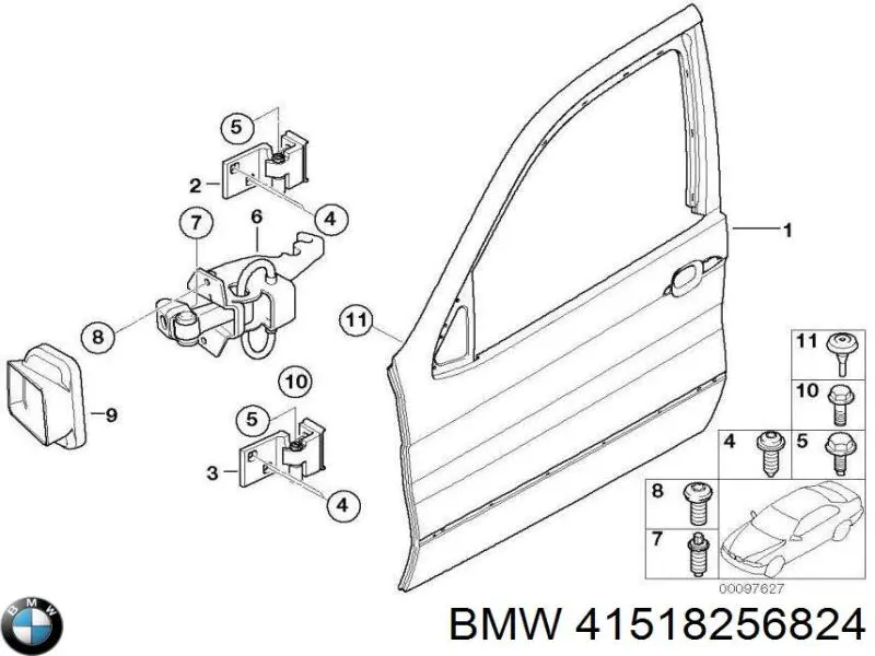 Купити 41518256824 BMW Двері праві передні
