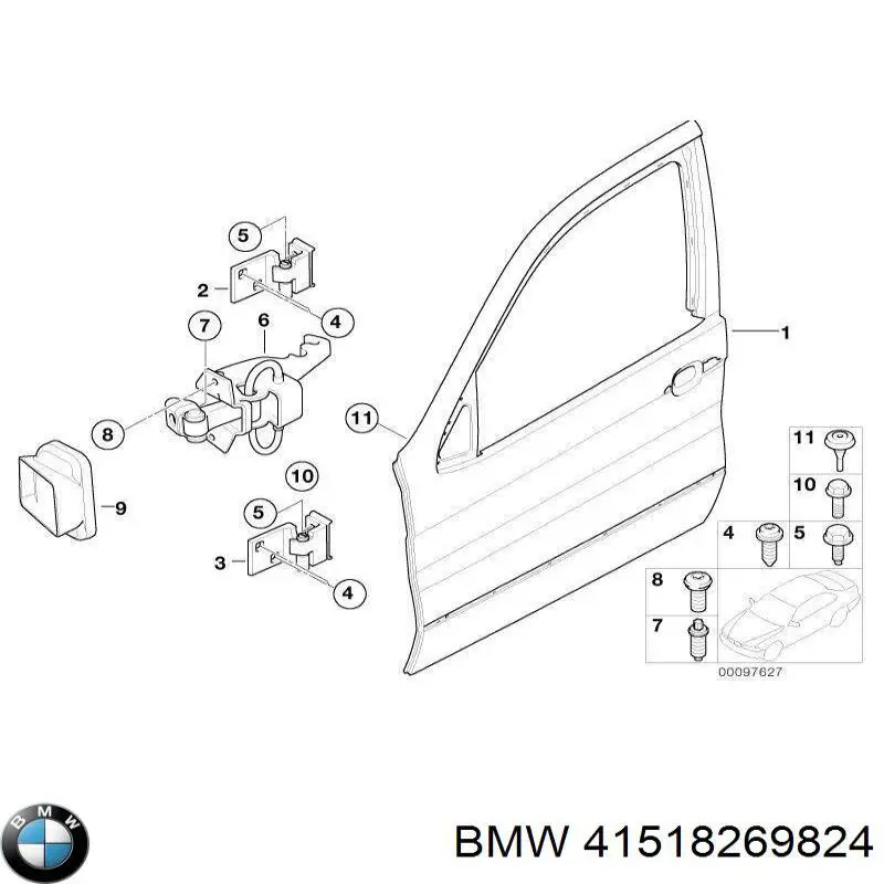 Петля передніх дверей права на BMW X5 (E53)