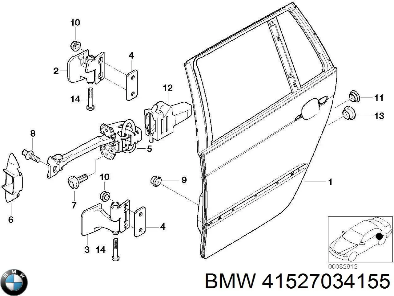 Купити 41527034155 BMW Двері задні, ліві