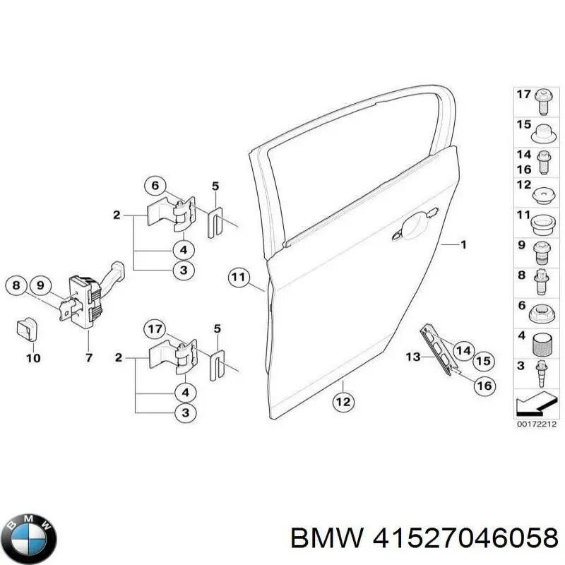 Дверний шарнір задній правий на BMW 3 (E91)