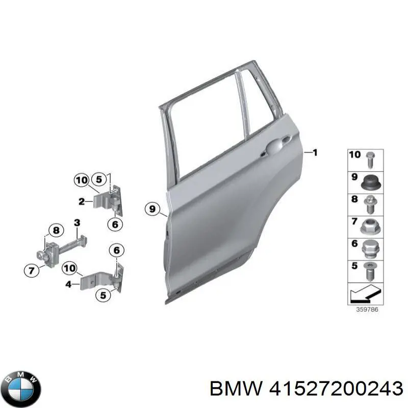 41527200243 BMW Петля задніх лівих дверей