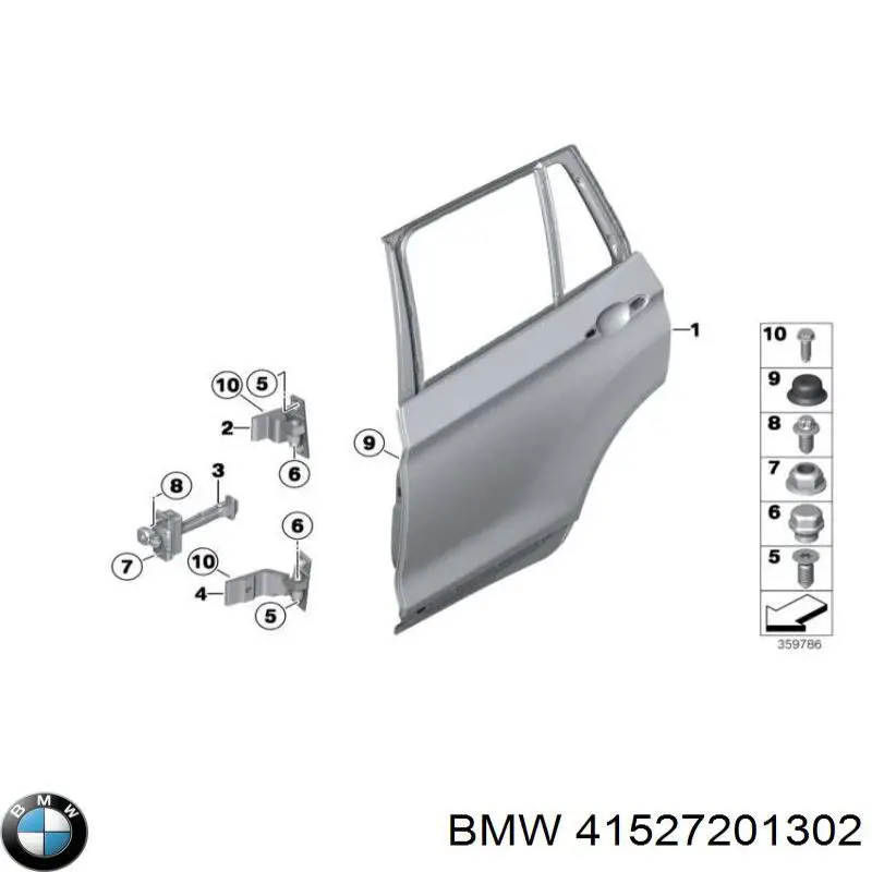 41527201302 BMW Петля заднтої двері, правої