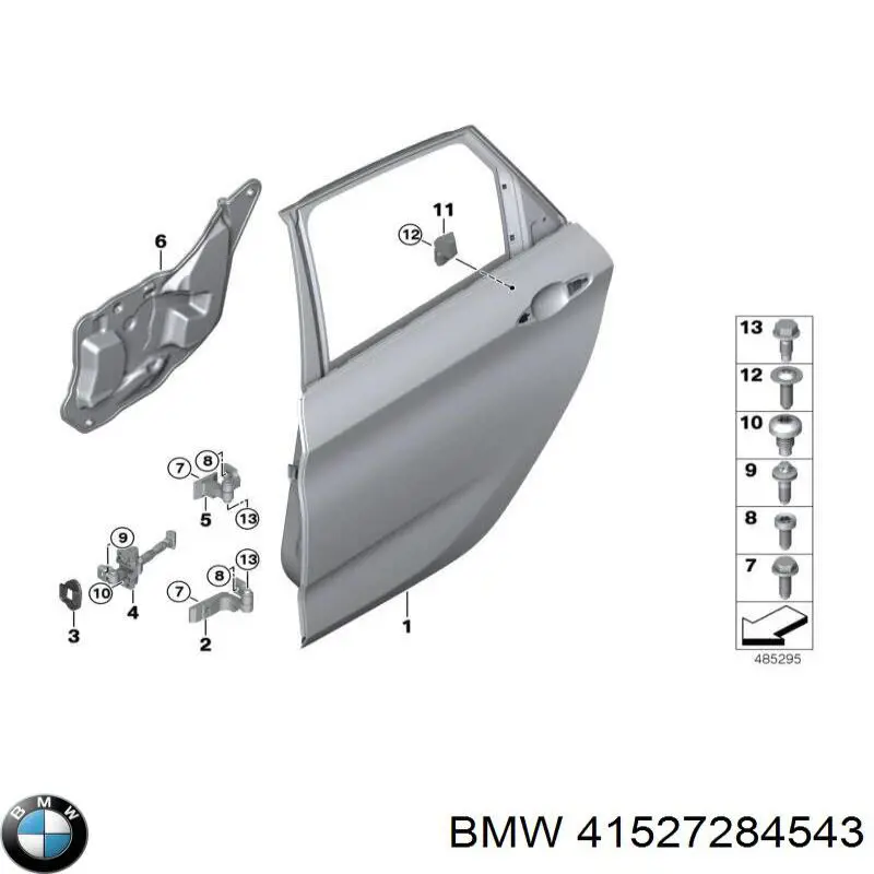 Петля заднтої двері, лівої 41527284543 BMW