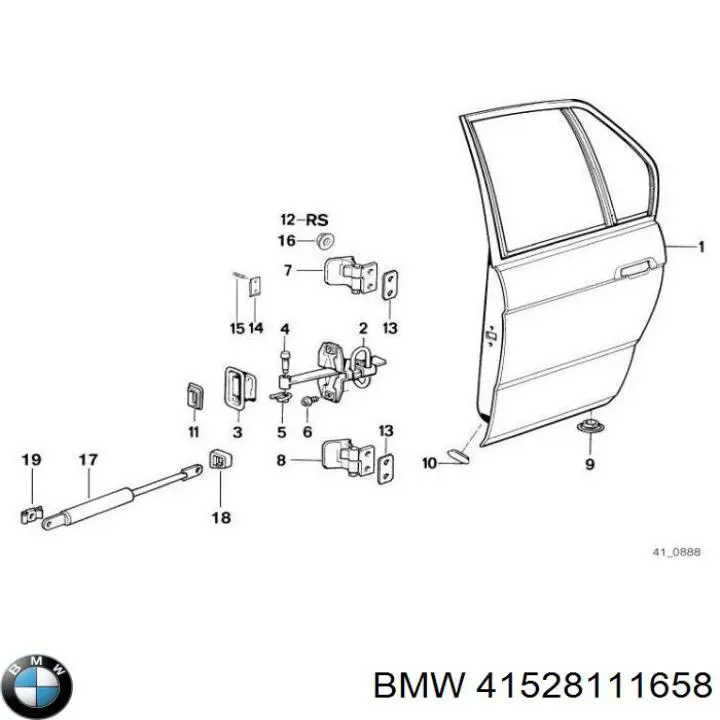 Двері задні, праві BMW 41528111658 ціна, від 84.55 USD
