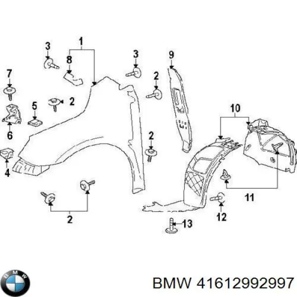 Буфер капота гумовий на BMW 3 (E90)