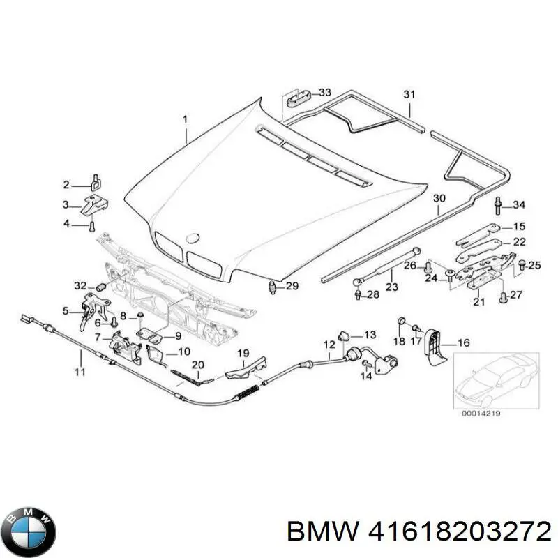 Завіса капота права BMW 41618203272 ціна, від 9.97 USD