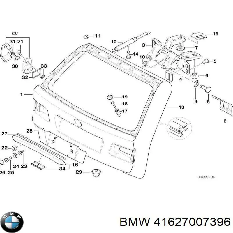 41627007396 BMW кришка багажника