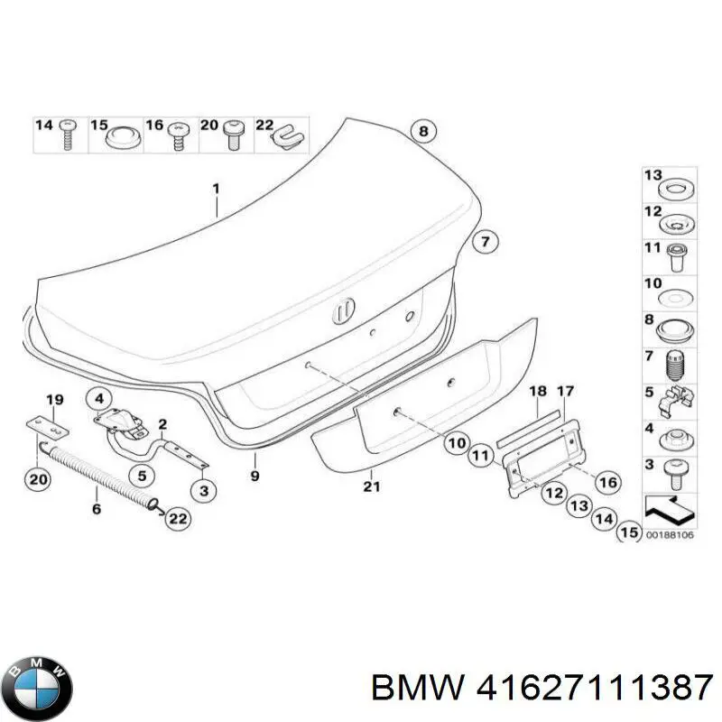 Завіса кришки багажника BMW 41627111387 ціна, від 7.60 USD
