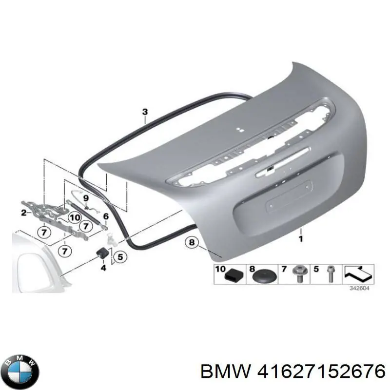 Купити 41627152676 BMW Деталі багажника (петлі і упор кришки)