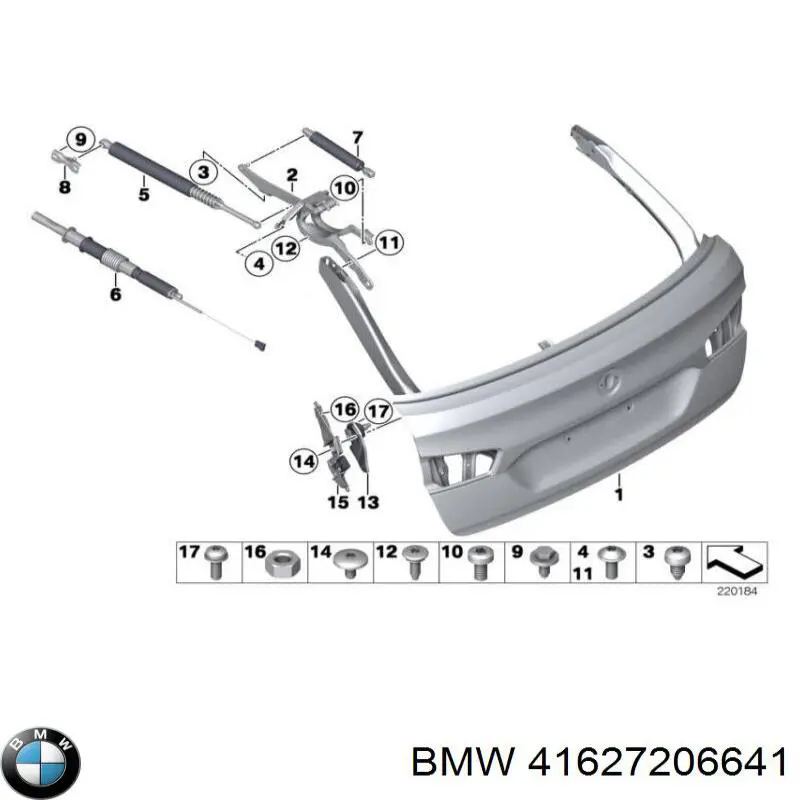 41627206641 BMW Кріплення кришки багажника