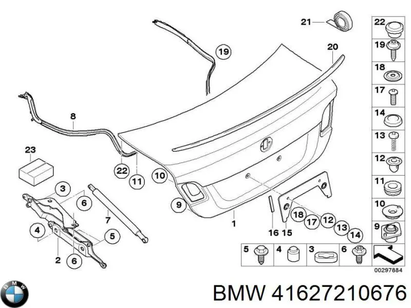 Завіса кришки багажника BMW 41627210676 ціна, від 7.87 USD