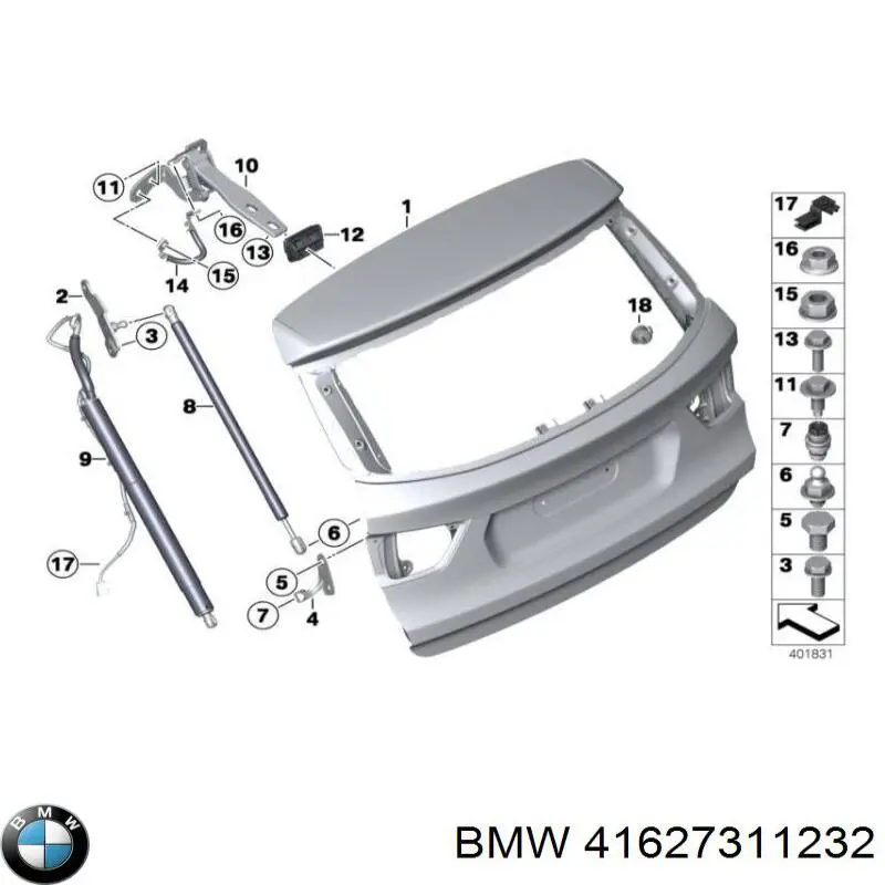 41627311232 BMW Кріплення кришки багажника