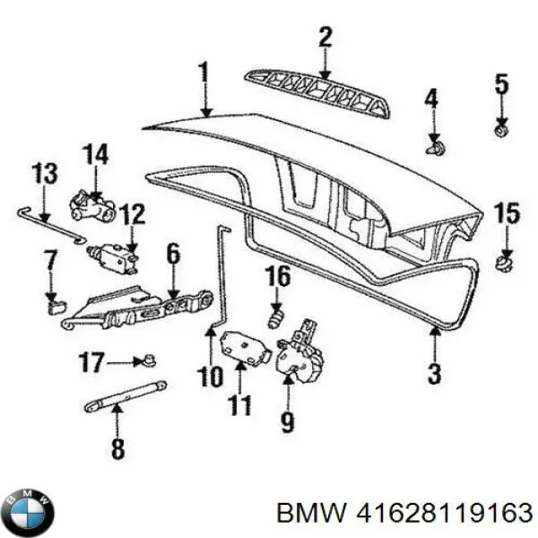 Завіса кришки багажника BMW 41628119163 ціна, від 12.67 USD