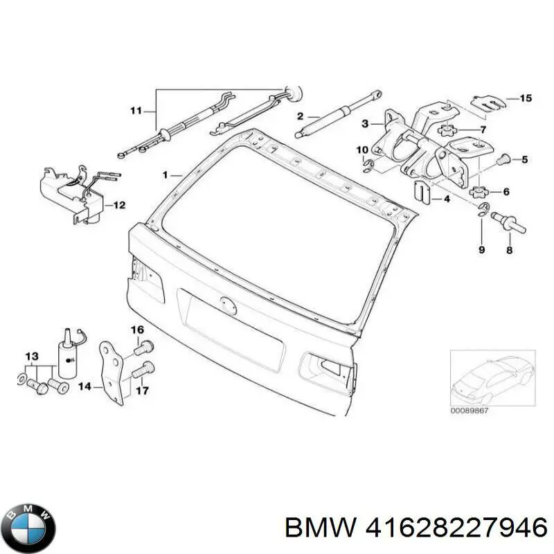 Купити 41628227946 BMW Деталі багажника (петлі і упор кришки)
