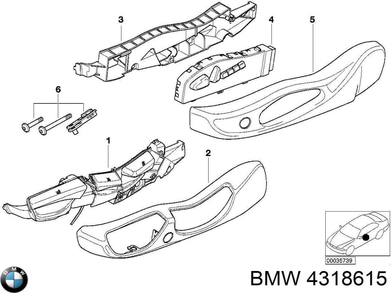 Блок кнопок механізму регулювання сидінь, лівий BMW 61317119867 ціна, від 468.60 USD