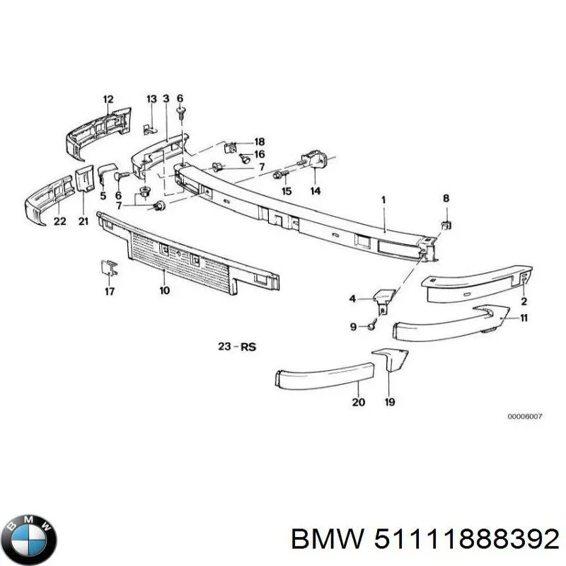 Бампер передній ікло праве на BMW 3 (E30)