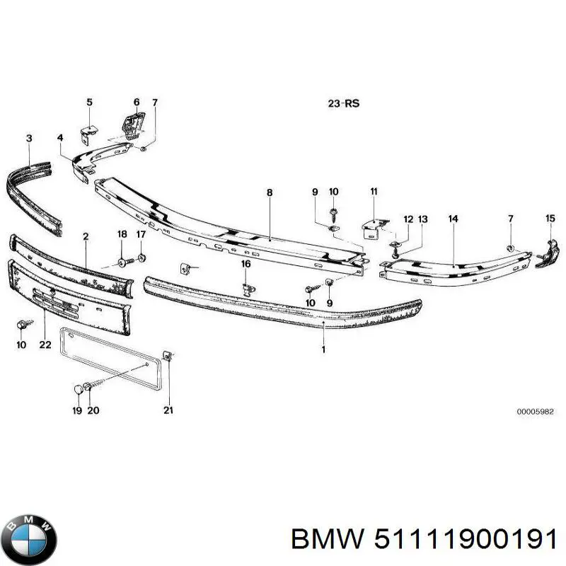 51111900191 BMW Молдинг бампера переднього, лівий