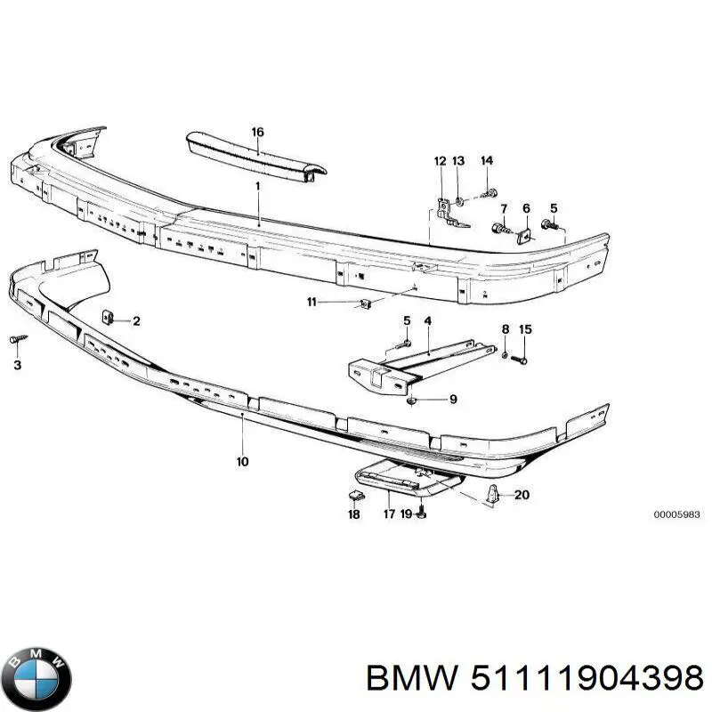 51111904398 BMW Бампер передній в зборі