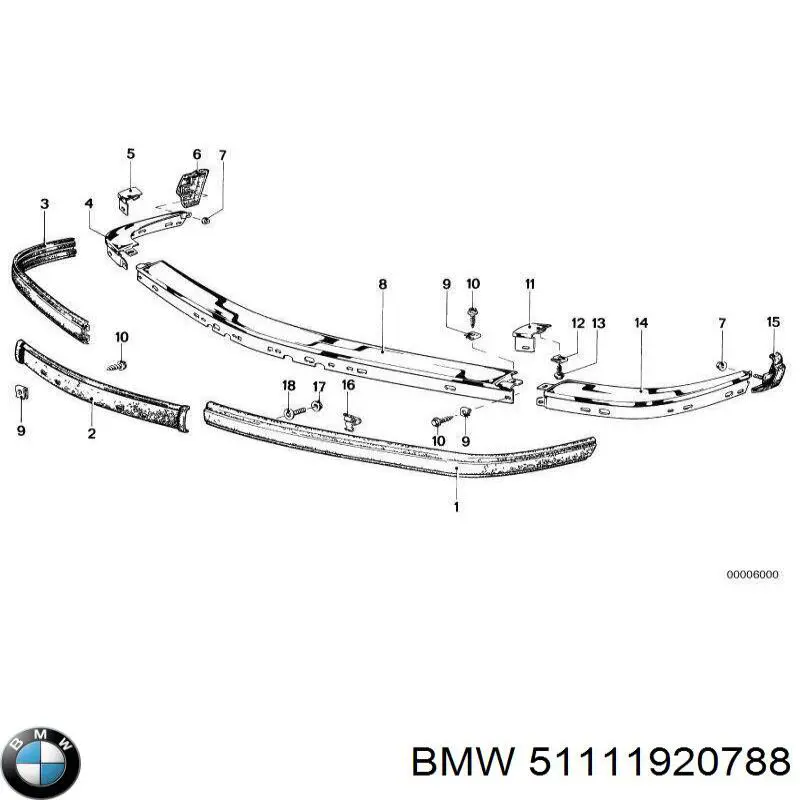 Бампер передній, центральна частина на BMW 7 (E23)