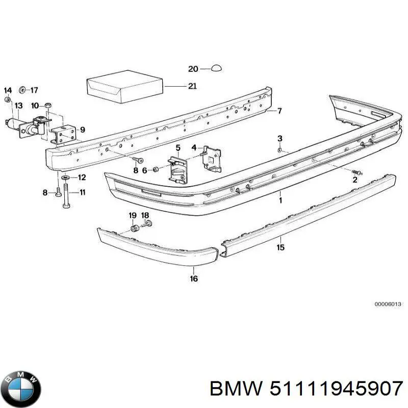 Купити 51111945907 BMW Накладка бампера переднього, ліва