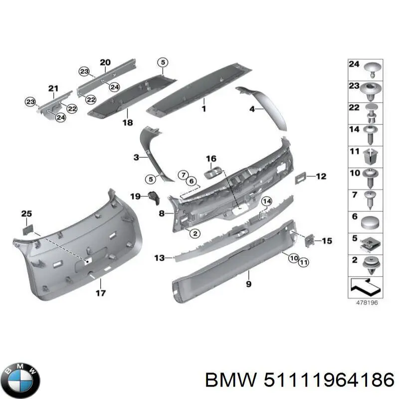  BMW 51111964186 ціна, від 0.39 USD