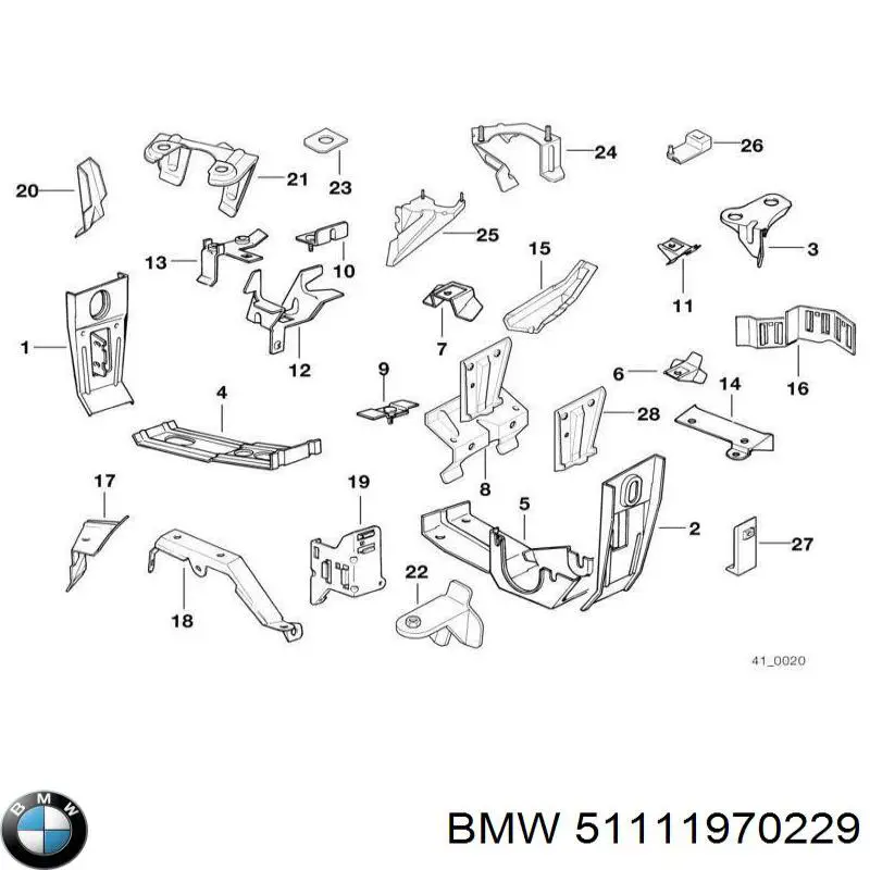 Купити 51111970229 BMW Накладка бампера переднього, ліва