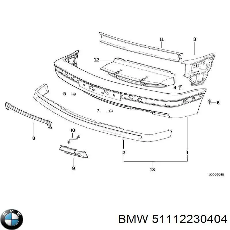 Заглушка, решітка протитуманних фар бампера переднього, права BMW 51112230404 ціна, від 57.91 USD