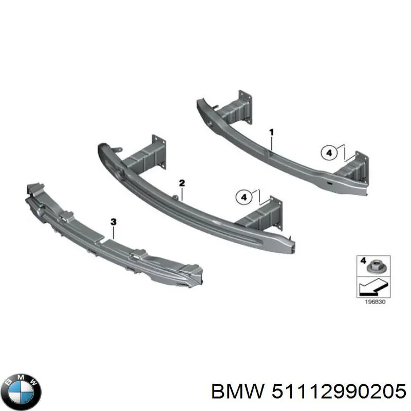 Абсорбер бампера переднього BMW 51112990205 ціна, від 46.91 USD