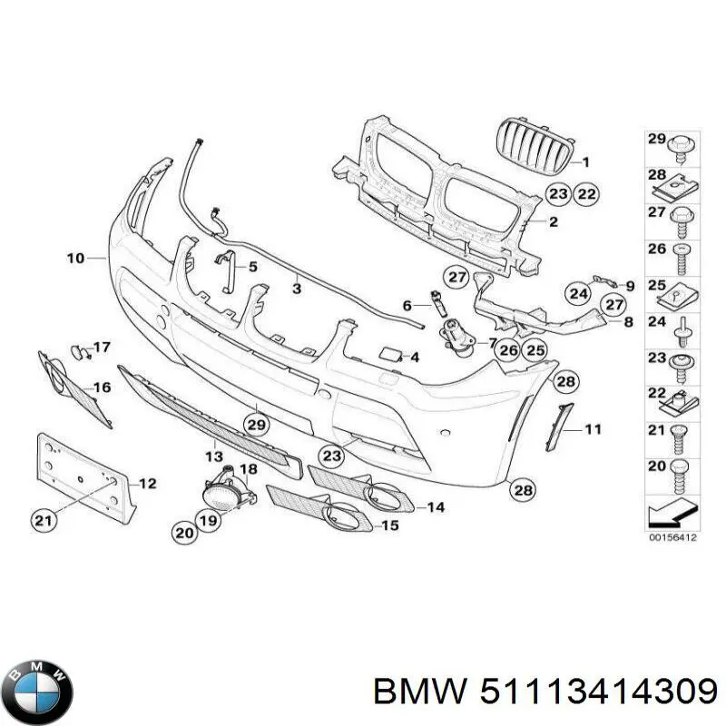 51113414309 BMW Кріплення фари передньої, лівої