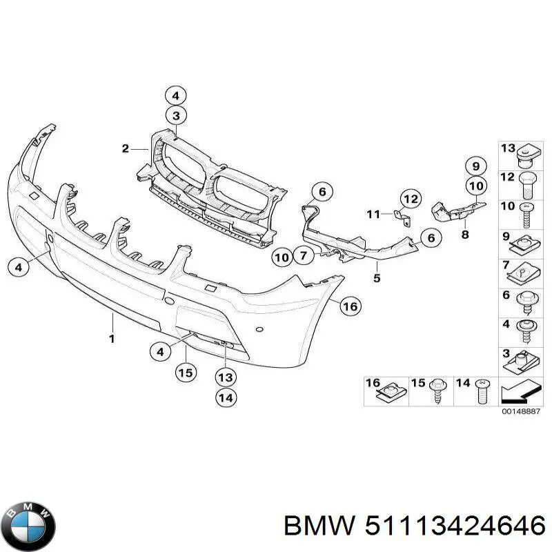 Купити 51113424646 BMW Буфер (бампер) передній