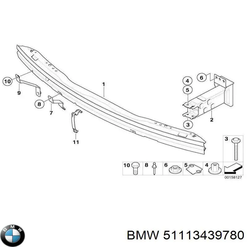 Шина бампера переднього BMW 51113439780 ціна, від 126.69 USD