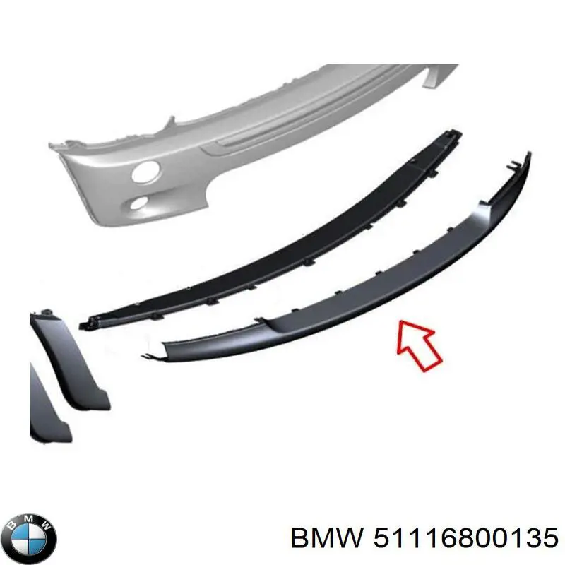 Спойлер переднього бампера 51116800135 BMW