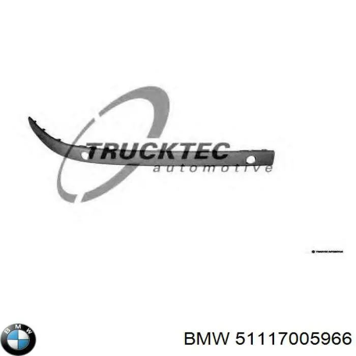 Молдинг переднього бампера, правий BMW 51117005966 ціна, від 7.79 USD