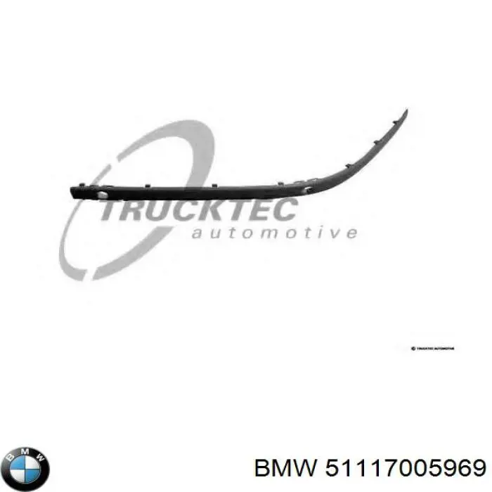51117005969 BMW Молдинг бампера переднього, лівий