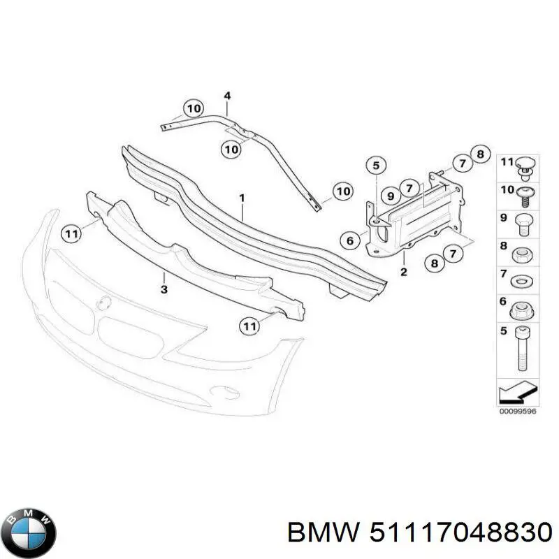 Шина бампера переднього BMW 51117048830 ціна, від 331.36 USD