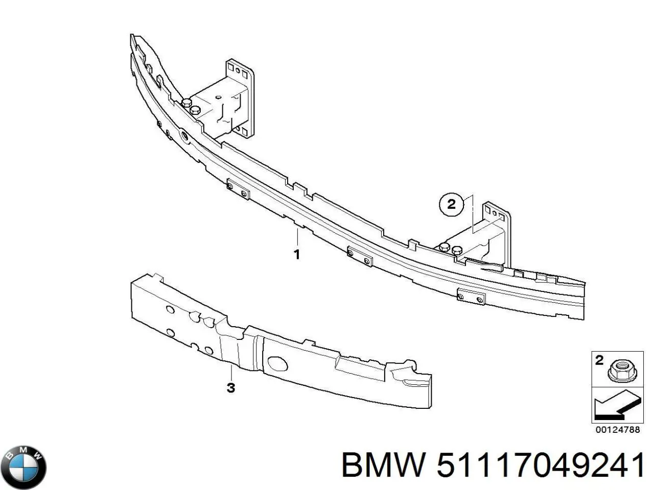 Купити 51117049241 BMW Абсорбер (наповнювач) бампера переднього