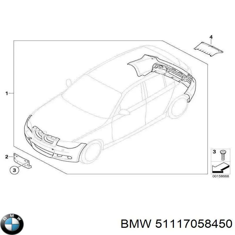 Купити 51117058450 BMW Буфер бампера переднього