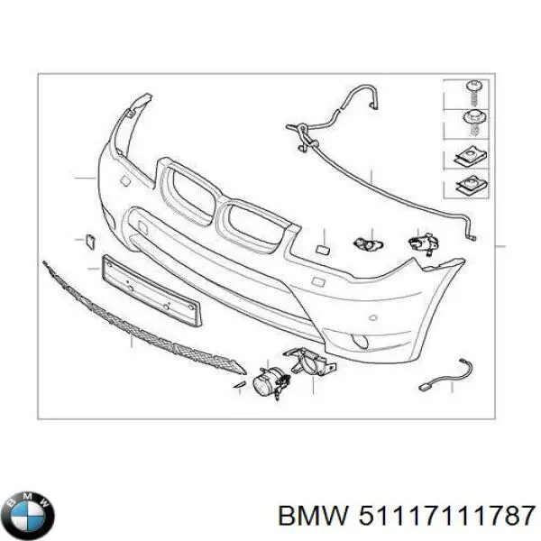 51117111787 BMW заглушка бампера буксирувального гака, передня