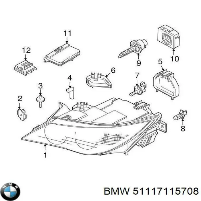 Купити 51117115708 BMW Накладка бампера переднього, права