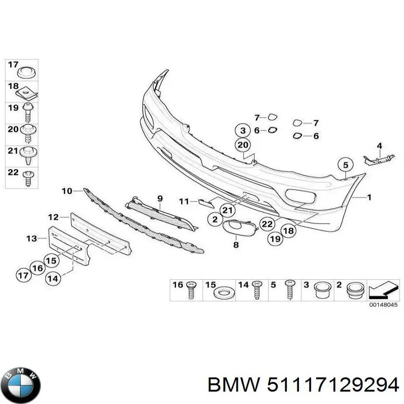 51117129294 BMW Бампер передній в зборі