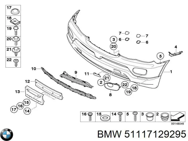 51117129295 BMW Бампер передній в зборі