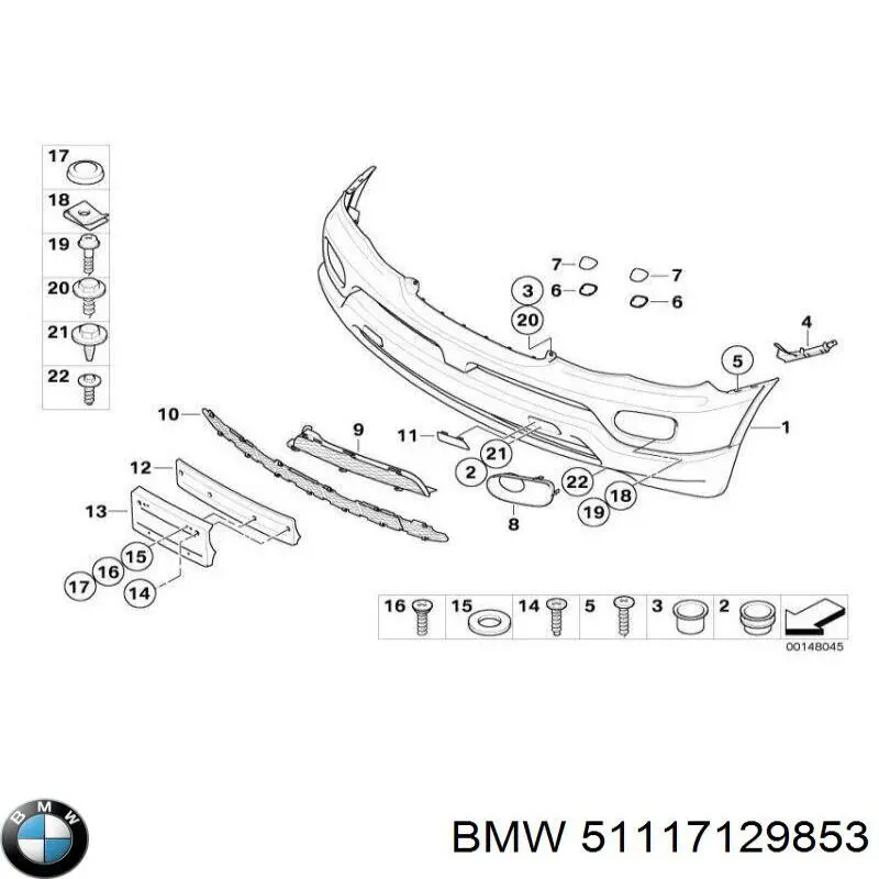 Заглушка бампера буксирувального гака, задня BMW 51117129853 ціна, від 8.90 USD