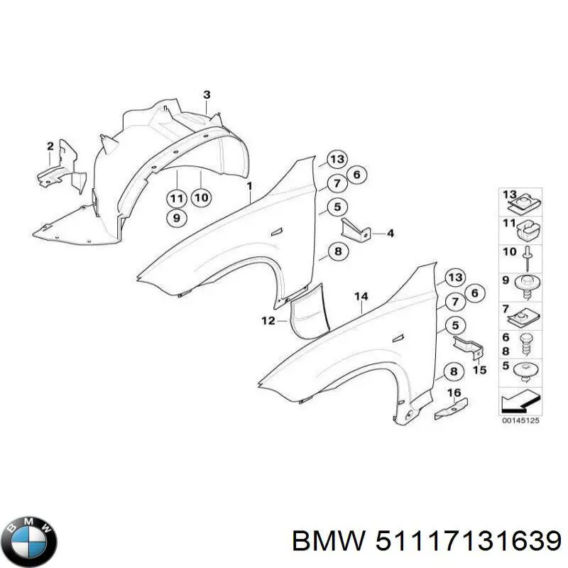 Купити 51117131639 BMW Решітка переднього бампера, ліва