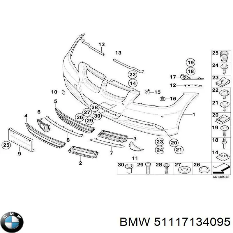 Накладка решітки радіатора на BMW 3 (E90)