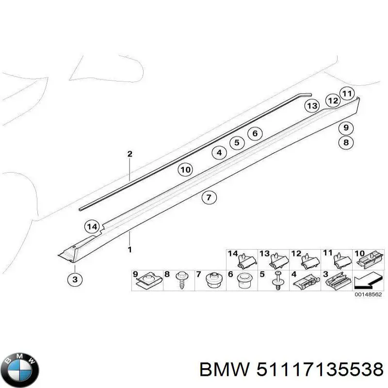 Пістон (кліп) кріплення підкрилки переднього крила BMW 51117135538 ціна, від 1.01 USD