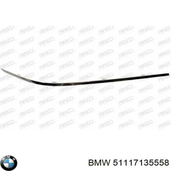 51117135558 BMW Молдинг переднього бампера, правий