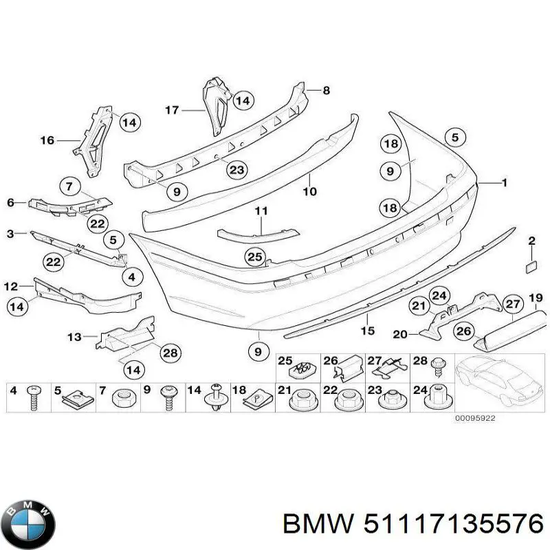 Купити 51117135576 BMW Кронштейн бампера переднього, правий