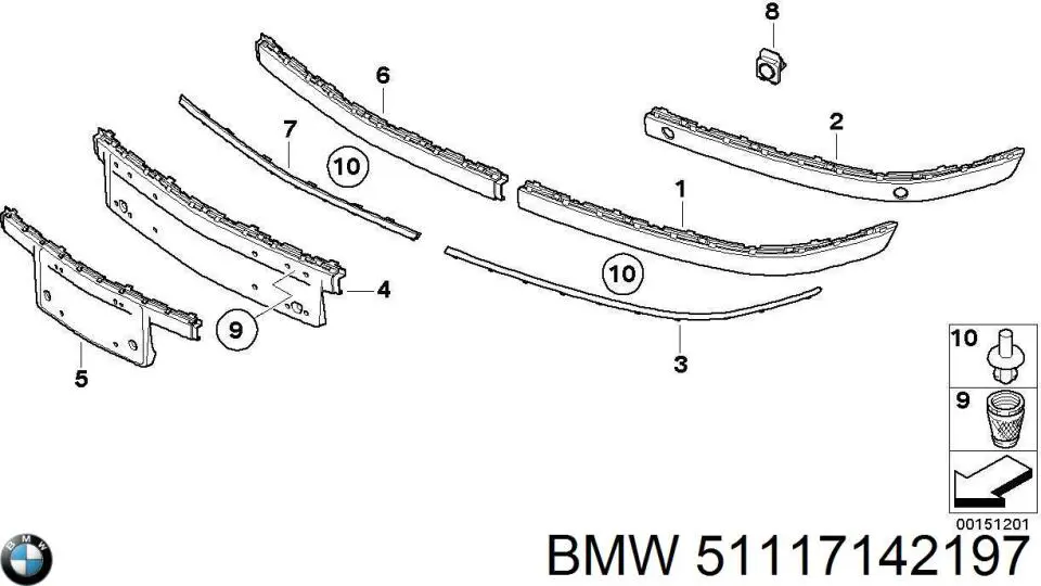 5703050076921BP 4max Молдинг бампера переднього, лівий