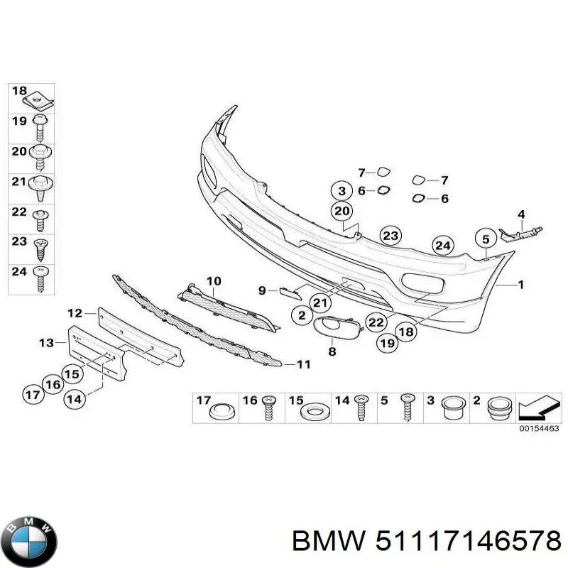 51117146578 BMW Бампер передній в зборі