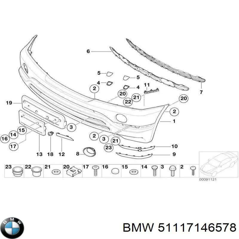 Бампер на авто BMW 51117146578 ціна, від 1073.57 USD